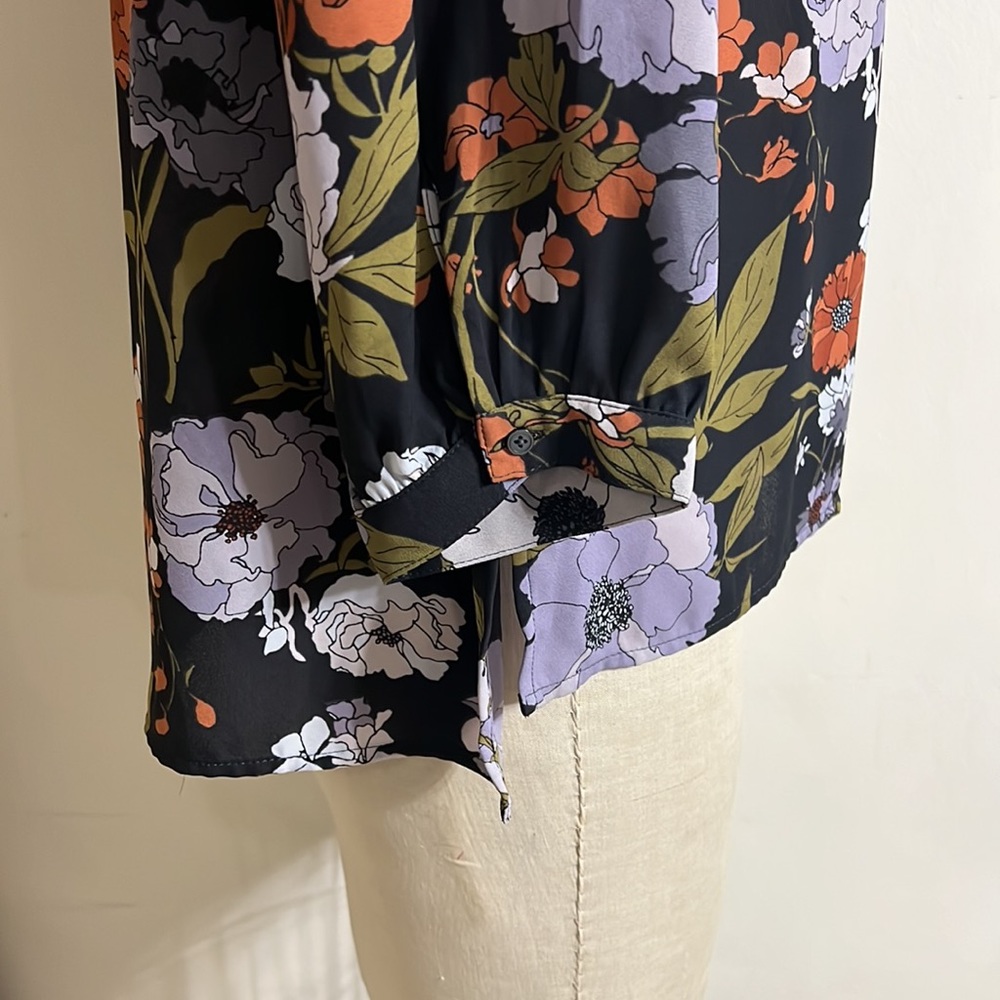 Loft Floral Printed Tie Neck Tunic - Picture 6 of 8